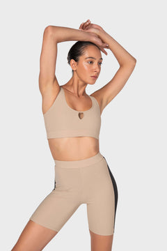 DORA - Cropped leggings in nude