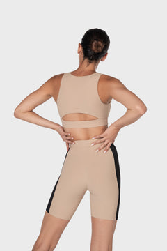 DORA - Cropped leggings in nude