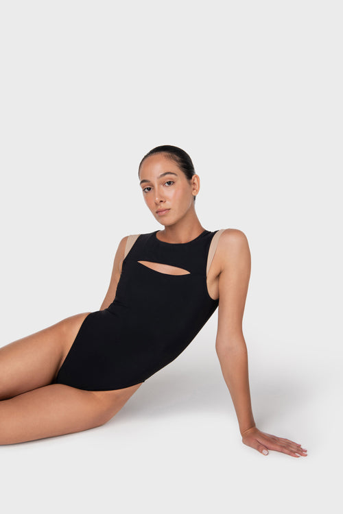 ELLA - Bodysuit in black and nude